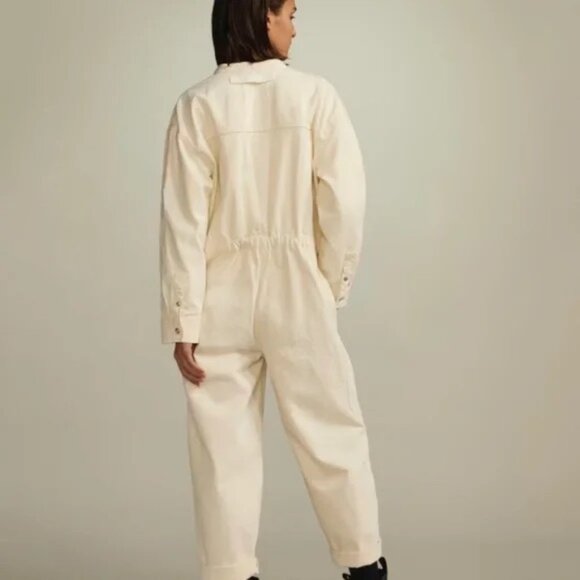 Everlane Canvas Organic Cotton Coverall - Jumpsuit Sz Small - Bone - Picture 2 of 9
